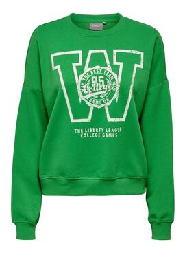 Sudadera Only Ottoline 1995 Verde Para Mujer