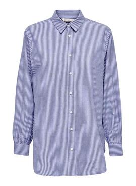 Camisa Only Nora Rayas Azul Para Mujer