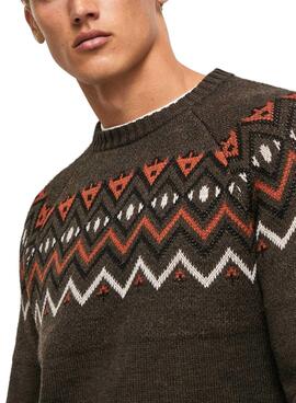 Jersey Pepe Jeans Malik Marron para Hombre