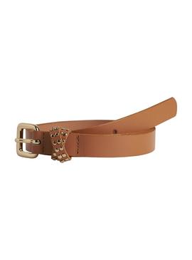 Cinturon Pieces Tilda Leather Camel Para Mujer