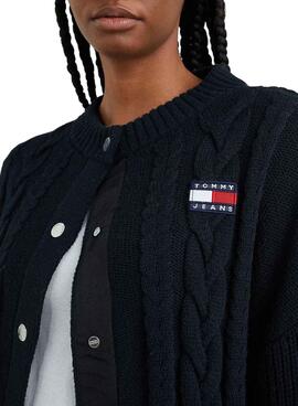 Chaqueta Tommy Jeans Badge Punto Negro Mujer