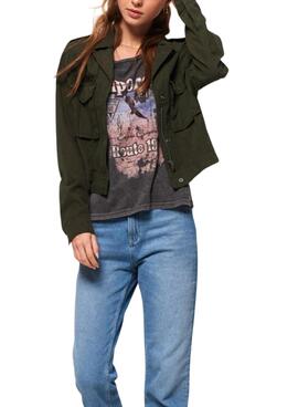 Cazadora Superdry Military Crop Verde Mujer