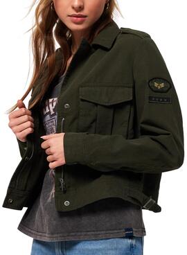 Cazadora Superdry Military Crop Verde Mujer