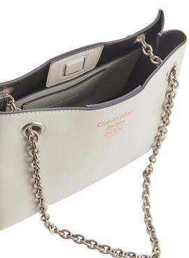 Bolso Calvin Klein Sculpted Shoulder Blanco Mujer