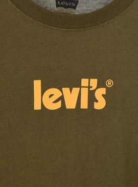 Camiseta Levis Poster Logo Verde Para Niño