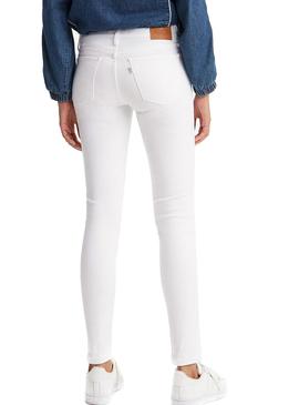 Pantalon Levis 710 Innovation Skinny Blanco Mujer