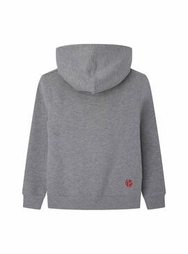 Sudadera Pepe Jeans Lamonty Zip Gris Para Niño