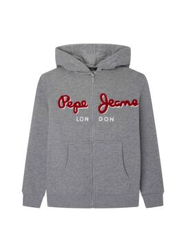 Sudadera Pepe Jeans Lamonty Zip Gris Para Niño