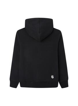 Sudadera Pepe Jeans Lamonty Zip Negra Para Niño