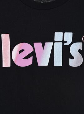 Camiseta Levis Poster Logo Negra Para Niña