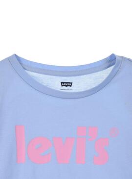 Camiseta Levis Poster Logo Azul Para Niña