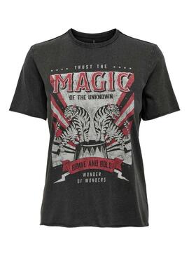 Camiseta Only Lucy Reg Magic Negra Para Mujer