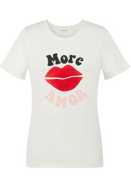 Camiseta Naf Naf More Amor Blanca Para Mujer