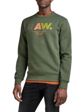 Sudadera G Star Multi Colored Raw Verde Hombre