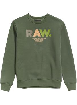 Sudadera G Star Multi Colored Raw Verde Hombre