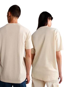 Camiseta Napapijri Freestyle Beige Para Hombre