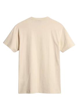 Camiseta Napapijri Freestyle Beige Para Hombre