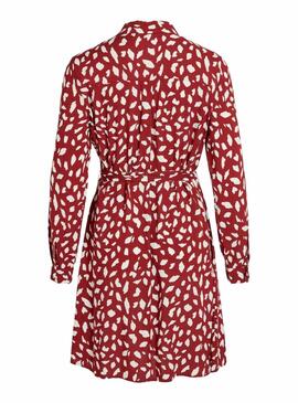 Vestido Vila Paya Estampado Granate Para Mujer