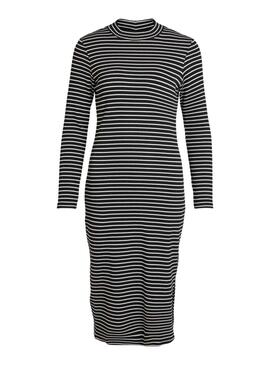 Vestido Vila Balu Bodycon Rayas Negro Para Mujer