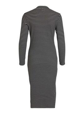 Vestido Vila Balu Bodycon Rayas Negro Para Mujer