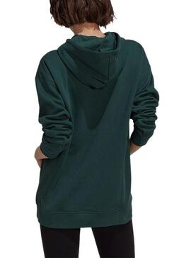 Sudadera Adidas Trefoil Capucha Verde Para Mujer