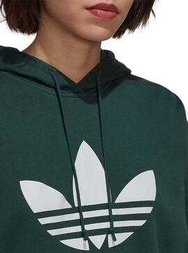 Sudadera Adidas Trefoil Capucha Verde Para Mujer