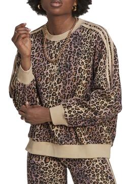 Sudadera Adidas Animal Print Beige Para Mujer