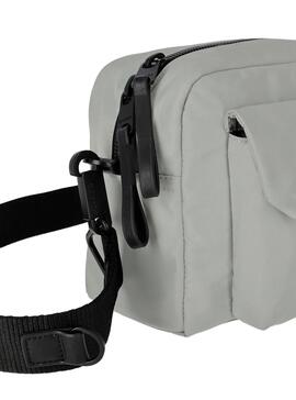 Bolso Ecoal Pepita Bandolera Gris Para Mujer