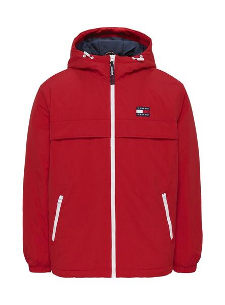 Chaqueta Tommy Jeans Padded Solid Roja Hombre