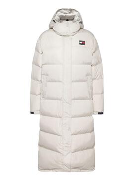 Chaqueta Tommy Jeans Alaska Long Blanca Para Mujer