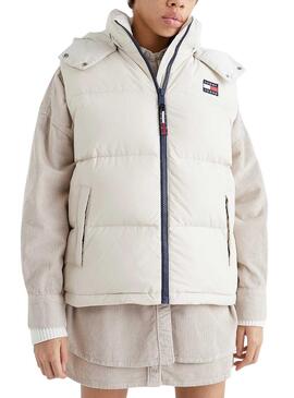 Chaleco Tommy Jeans Alaska Acolchado Blanco Mujer