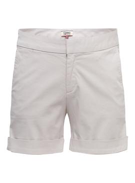 Shorts Tommy Jeans Chino Blanco Piedra Mujer