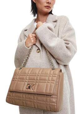 Bolso Calvin Klein Quilt Camel Para Mujer