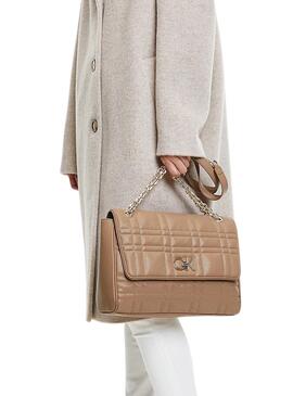Bolso Calvin Klein Quilt Camel Para Mujer