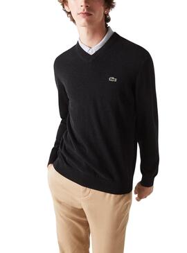 Jersey Lacoste Tricot Negro Para Hombre