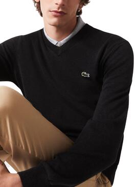 Jersey Lacoste Tricot Negro Para Hombre