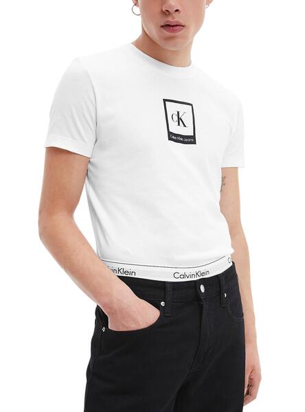 Camiseta Calvin Klein Polaroid Blanca Para Hombre
