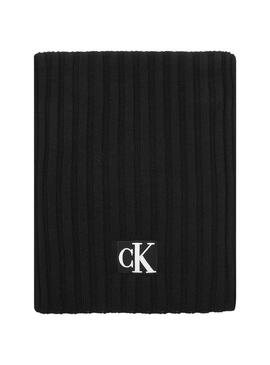 Bufanda Calvin Klein Monogram Rib Negro Unisex