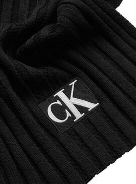 Bufanda Calvin Klein Monogram Rib Negro Unisex