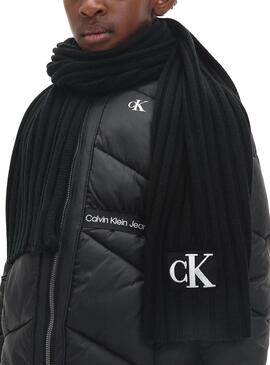 Bufanda Calvin Klein Monogram Rib Negro Unisex