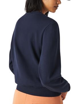 Sudadera Lacoste Básica Marina Para Mujer