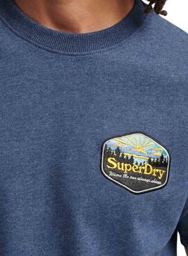 Camiseta Superdry Vintage Travel Azul Para Hombre