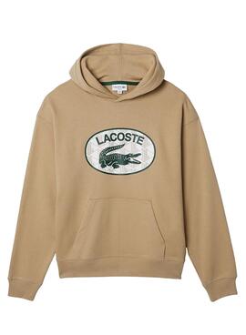 Sudadera Lacoste Cocodrilo Camel Para Hombre