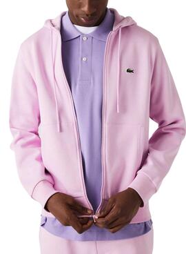 Sudadera Lacoste Classic Fit Rosa Para Hombre