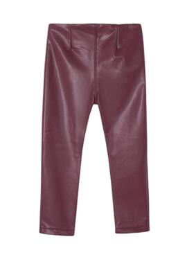 Leggings Mayoral Polipiel Granate Para Niña