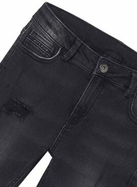 Pantalón Mayoral Staight Denim Negro Para Niño