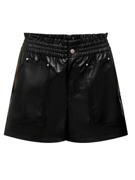 Short Only Lina Polipiel Negro Para Mujer