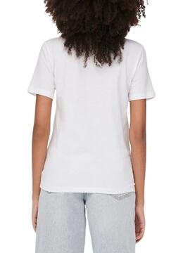 Camiseta Only Mindie V Blanca Para Mujer