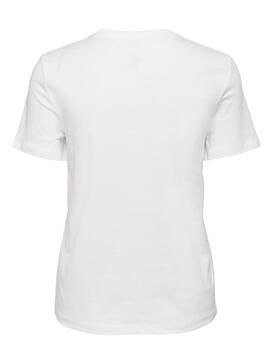 Camiseta Only Mindie V Blanca Para Mujer