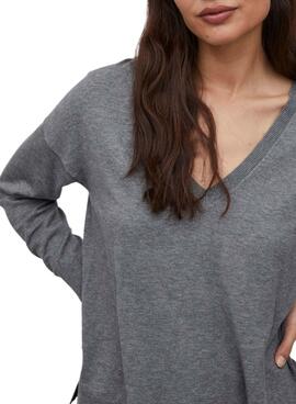 Jersey Vila Vicomfy Gris Para Mujer